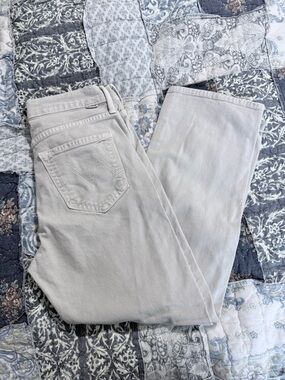 MOTHER Straight Leg Jeans in Light Gray